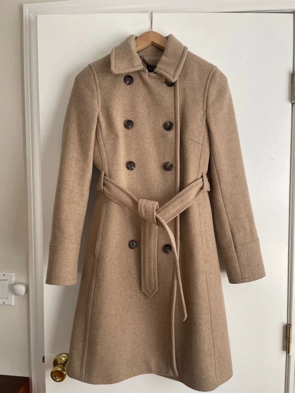 J. Crew Double-Breasted Wool Pea Coat in Camel - Picture 2 of 6